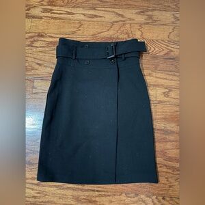 Zara Black Pencil Skirt with Belt Detail